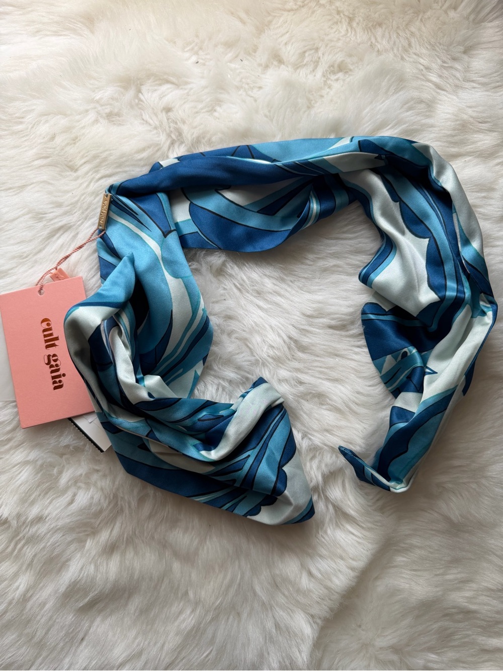 New! cult gaia Blue & Light Blue Wave Hair Turban Headband